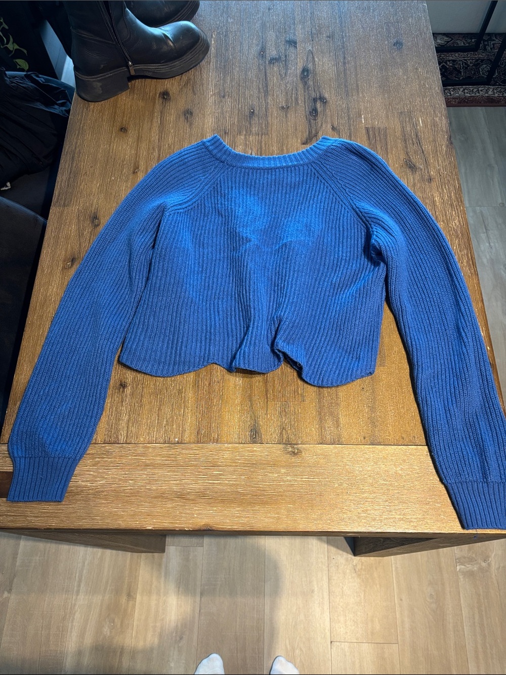 Wilfred Royal Blue Scalloped-Hem Crewneck Sweater - Picture 3 of 3